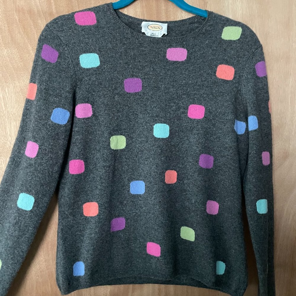 Talbots Sweater, Pure Cashmere, Gray, SZ M